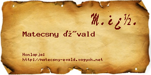 Matecsny Évald névjegykártya